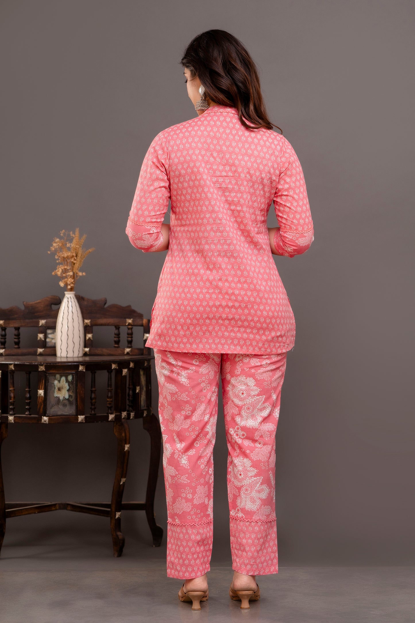 Women Coral Floral Printed Coord Set