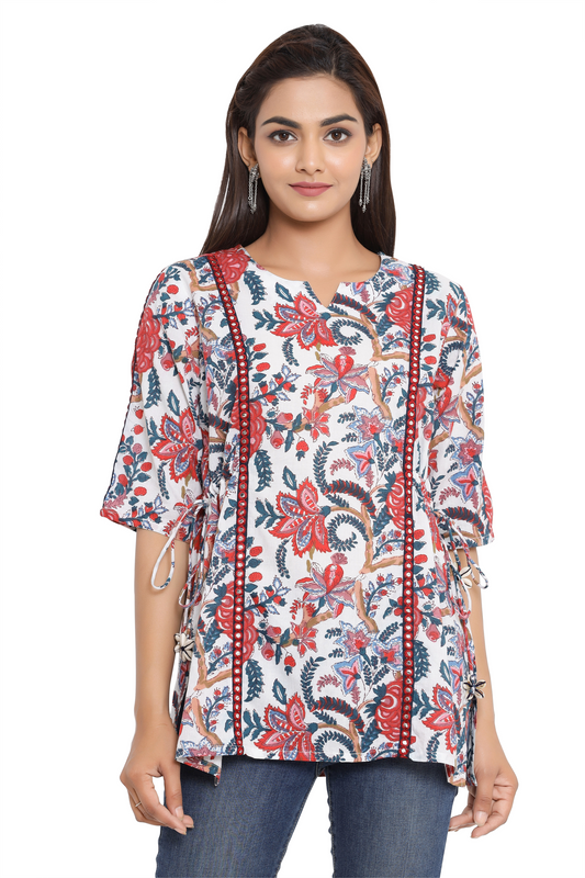 Jaipuri Cotton Printed Top/Tunic for Women